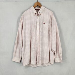 CINCH Western Wear Long Sleeve Button Down Shirt Mens Large Striped Red White